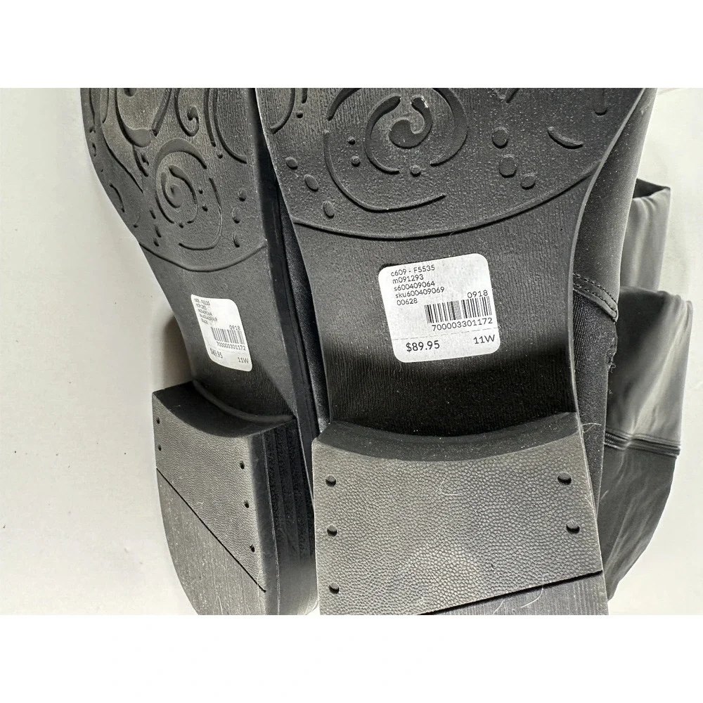 Lane Bryant Smooth 50/50 Silver Rand Boots Black Tall Riding Boot 11W 11 Wide - Picture 13 of 13